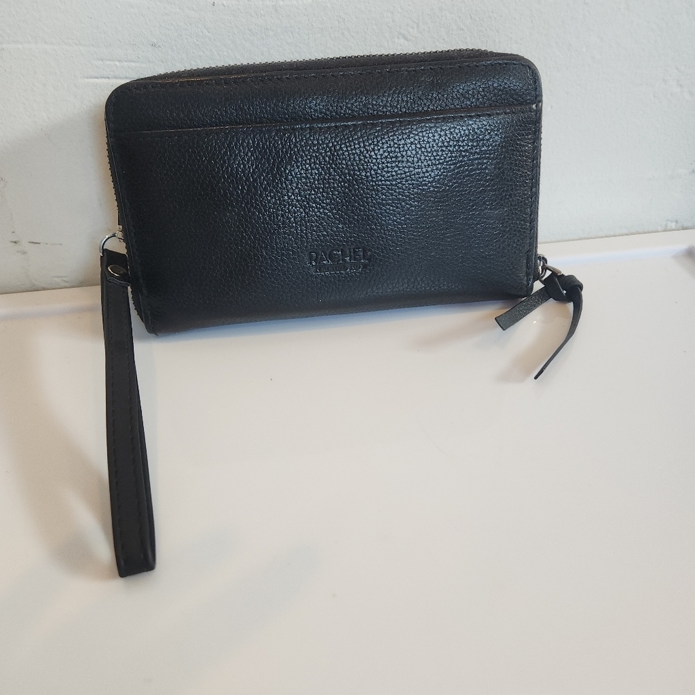 Rachel Roy Black And Snake Skin Wristlet Purse - Picture 3 of 7